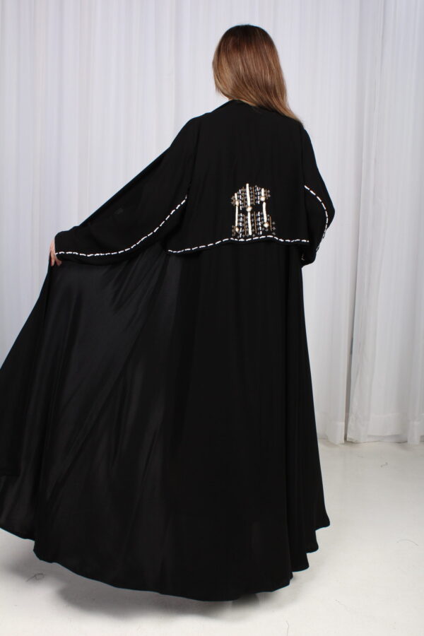 ⁦عباية بشك رمادي خلفي محدد من الاكتاف بشكل مخفي⁩ - الصورة ⁦10⁩