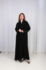 ⁦عباية بشك رمادي خلفي محدد من الاكتاف بشكل مخفي⁩ - الصورة ⁦6⁩