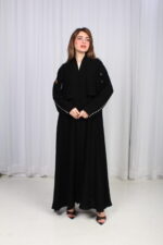 ⁦عباية بشك رمادي خلفي محدد من الاكتاف بشكل مخفي⁩ - الصورة ⁦5⁩