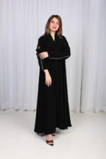 ⁦عباية بشك رمادي خلفي محدد من الاكتاف بشكل مخفي⁩ - الصورة ⁦2⁩