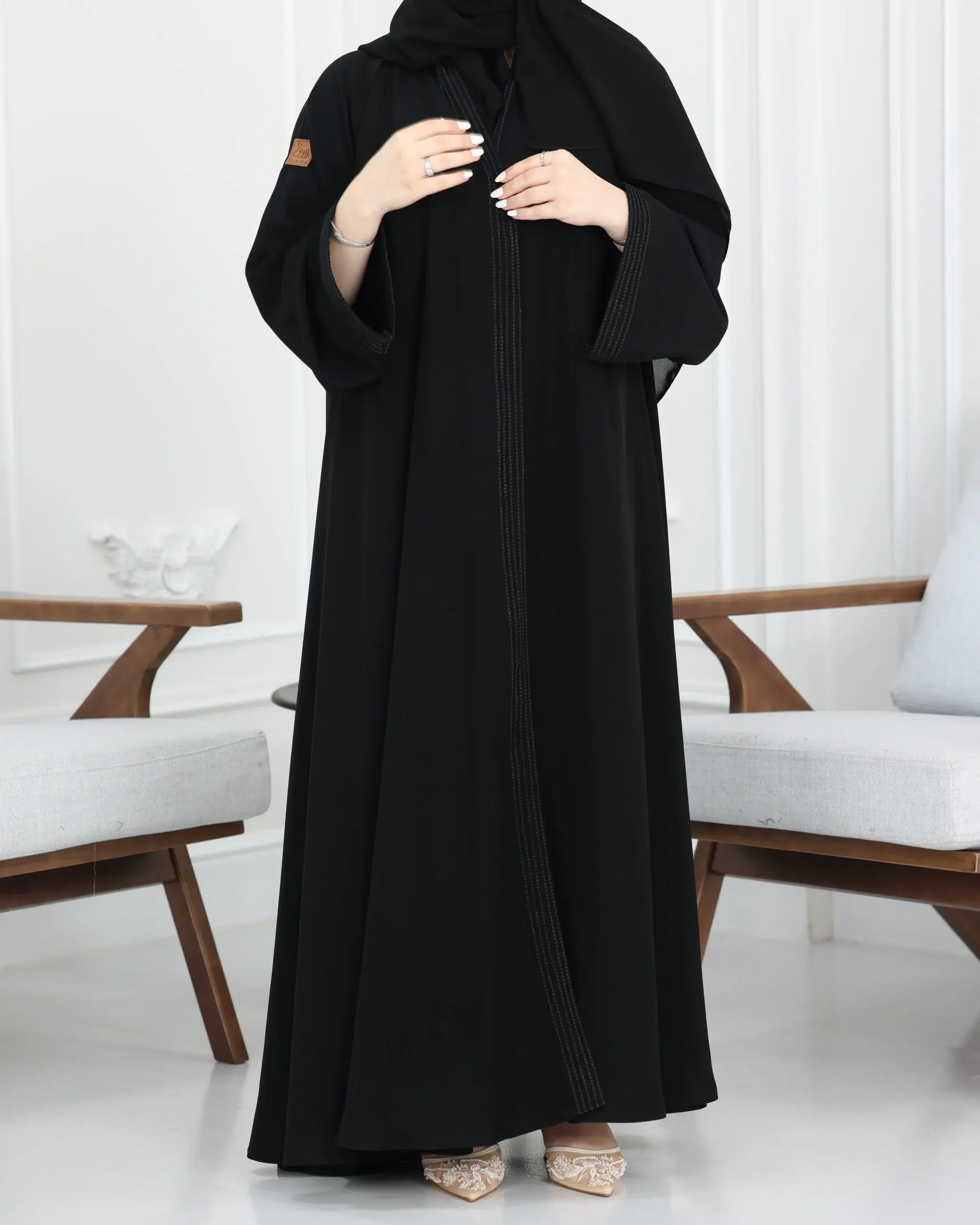 ZA-0791 (1) عباية همسة كلوش بدقات زي - الصورة 1