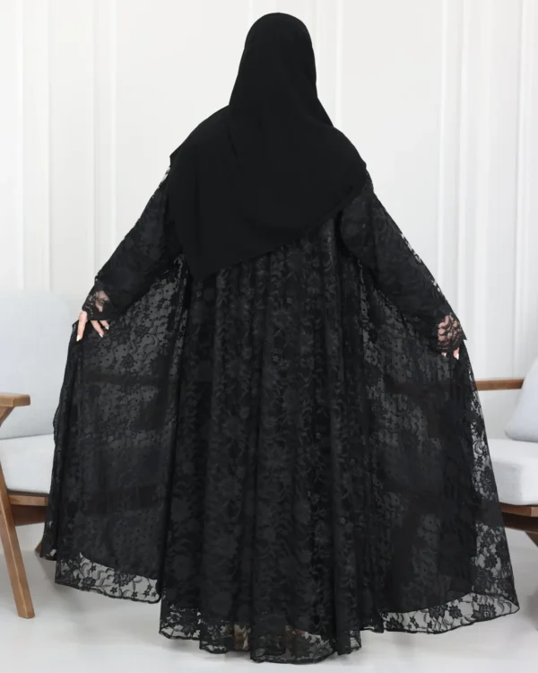 ⁦عباية كلوش دانتيل كامل⁩ - الصورة ⁦7⁩