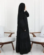 ⁦عباية كلوش هندي بطبقات مطرزه اسود⁩ - الصورة ⁦6⁩