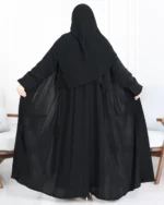 ⁦عباية رنا اسود ناعمة بكسرة من الخلف⁩ - الصورة ⁦2⁩