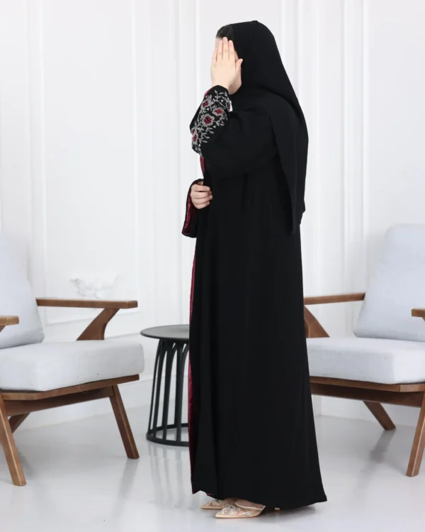 ⁦عباية أجوان بشك عنابي على اكمام⁩ - الصورة ⁦6⁩