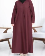 ⁦عباية بليزر عنابي مموج كريب صيفي قصة جاكيت رسمي ستريت⁩ - الصورة ⁦4⁩