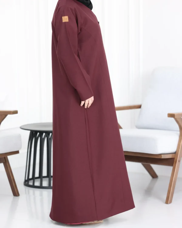 ⁦عباية بليزر عنابي مموج كريب صيفي قصة جاكيت رسمي ستريت⁩ - الصورة ⁦5⁩