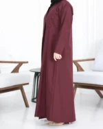 ⁦عباية بليزر عنابي مموج كريب صيفي قصة جاكيت رسمي ستريت⁩ - الصورة ⁦6⁩