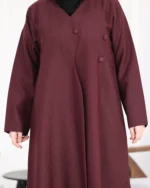 ⁦عباية بليزر عنابي مموج كريب صيفي قصة جاكيت رسمي ستريت⁩ - الصورة ⁦7⁩