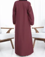 ⁦عباية بليزر عنابي مموج كريب صيفي قصة جاكيت رسمي ستريت⁩ - الصورة ⁦2⁩