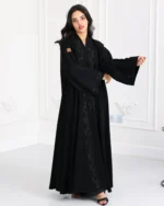 ⁦عباية فزة شك اسود ورق شجر من امام و اكمام⁩ - الصورة ⁦12⁩