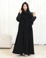 عباية لاميرا مطرزة بنحاسي من اكمام واسفل العباية