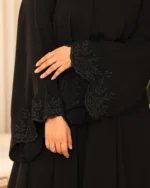 عباية قمر كلوش مطرزة بالأسود