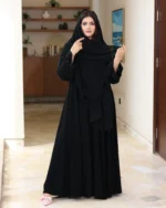 عباية كريب ملكي مطرزة بشك اسود 0889