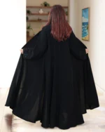 ⁦عباية كريب ملكي مطرزة بشك اسود 0889⁩ - الصورة ⁦2⁩