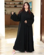 كلوش دبل بتطريز اسود على اكمام و اسفل 0896